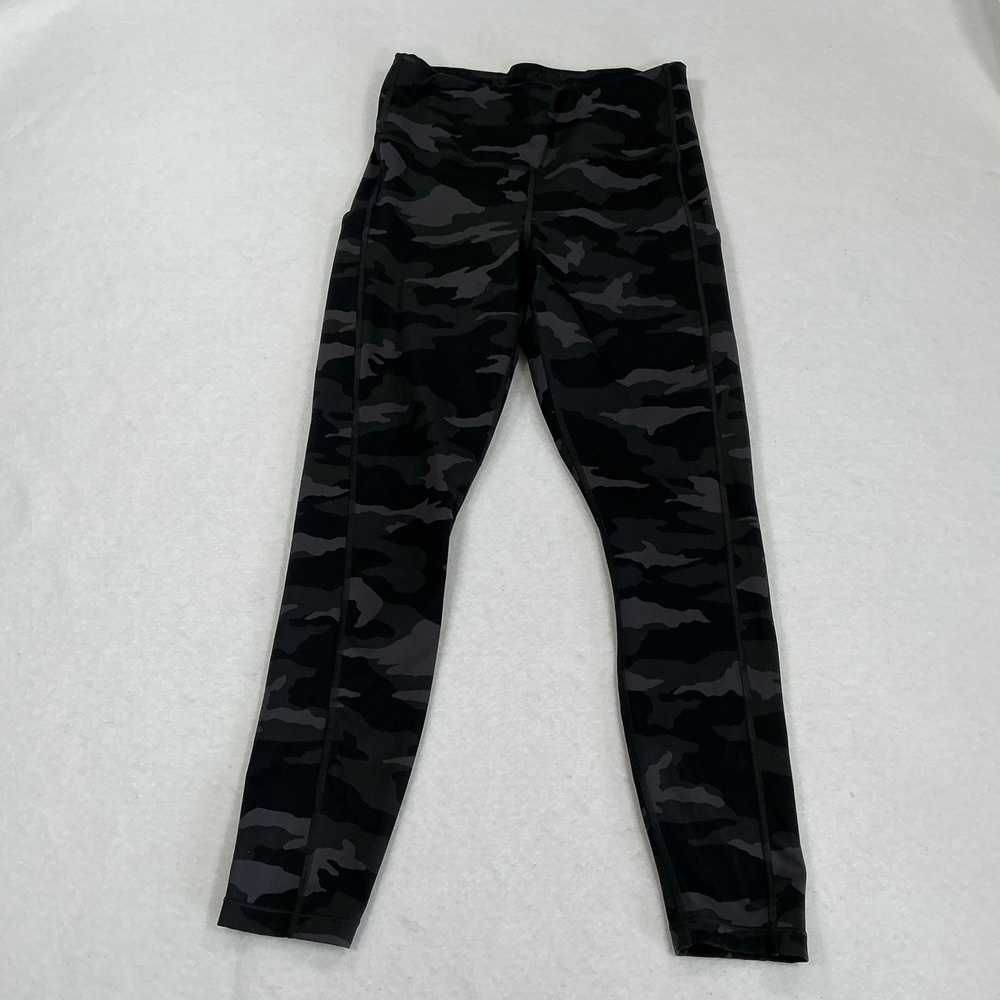 Athleta Ultimate Camo 7/8 Tight Leggings Black Charcoal Gray Small High Rise